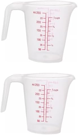 Plastic Measuring Cup 2Pcs 250ML Measuring Mug 8/16oz with Handle