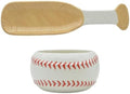 Godinger 16712 80 oz League Baseball Bat Platter & Serving Bowl White