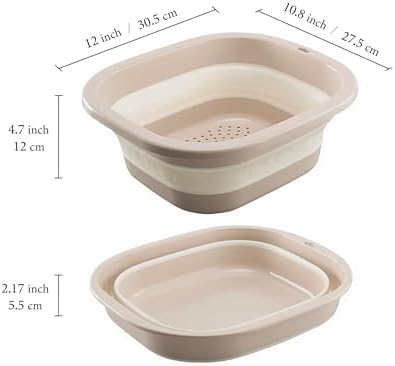 Collapsible Colander and Wash Basin Set, Pink