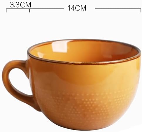 Disoza Large Ceramic Soup Mugs with Handles - 24 Ounce, 700 ML, XXL