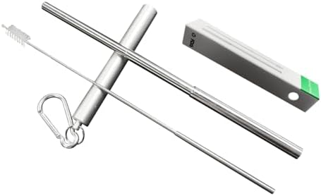 Collapsible Metal Drinking Straws, 2 Packs Telescopic Straw With Case