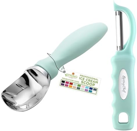 Spring Chef Professional Ice Cream Scoop & Stainless Steel Swivel