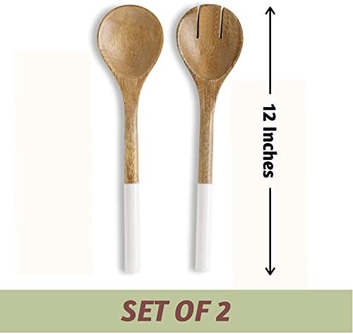 Folkulture Salad Servers or Salad Tongs | Set of 2 (12") Serving