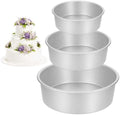 3 Pcs Round Cake Pan, 6/8 /10 Inch Aluminum Baking Pans for Layer