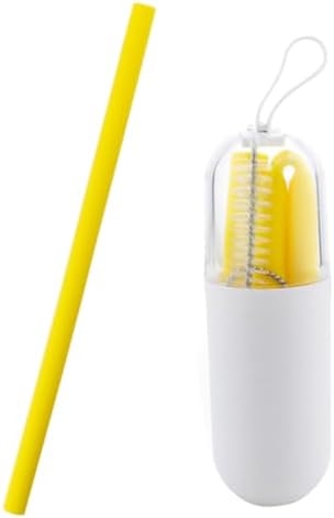 Silicone Reusable Drinking Straws Set with Brush and Case
