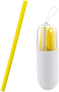 Silicone Reusable Drinking Straws Set with Brush and Case