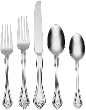 Oneida Boutonniere 45-Piece 18/0 Silverware Set for 8, Flatware