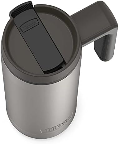 THERMOS ALTA SERIES Stainless Steel Mug 18 Ounce, Matte Steel/Espresso