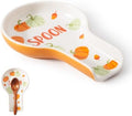 Ceramic Pumpkin Spoon Rest,Fall Utensil Rest, Orange, 1PC