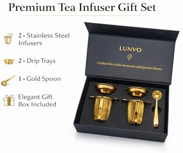 Tea Infuser Set (2 Pack) – Gold Stainless Steel Loose Leaf Tea