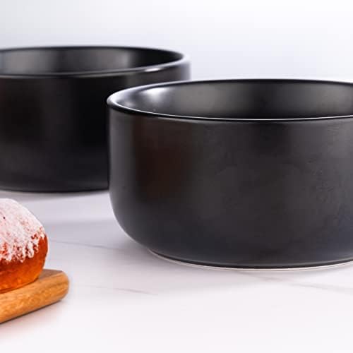 Aquiver 10 Ounces Ceramic Bowl Set - Porcelain Matte Small Bowls