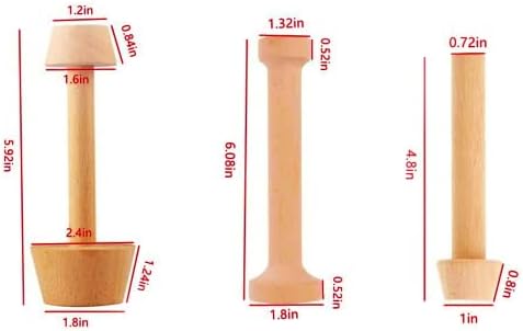 Wooden Tart Tamper Set, Double Side Pie Pastry Dough Tamper