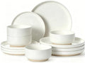 Umite Chef Dinnerware Set for 4, 12 Pieces Plates and Bowls Set