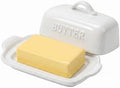 Porcelain Butter Dish with Lid for Countertop, White Butter Holder