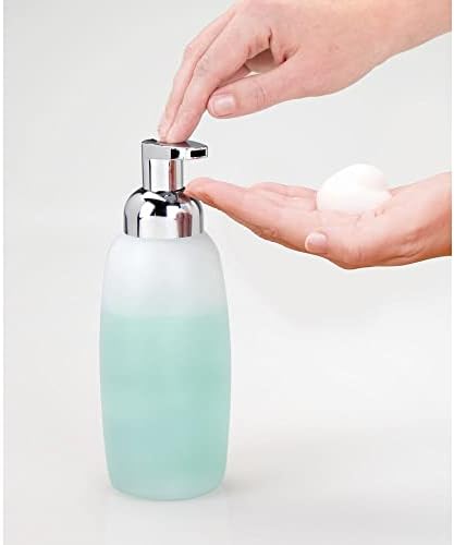 mDesign Refillable Glass Foaming Hand Soap Dispenser - Foam Soap Pump