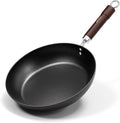 Carbon Steel Frying Pan, Pre-Seasoned 11-Inch Cooking Skillet Wooden