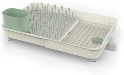 Joseph Joseph Expandable Dish Drainer Rack, Stone/Sage Green