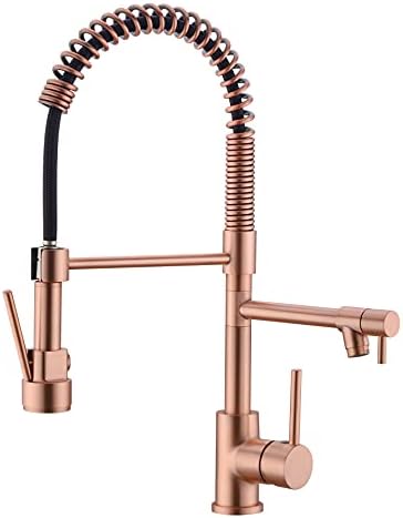 Avola Copper Kitchen Faucet with Pull-Down Sprayer, Rose Gold