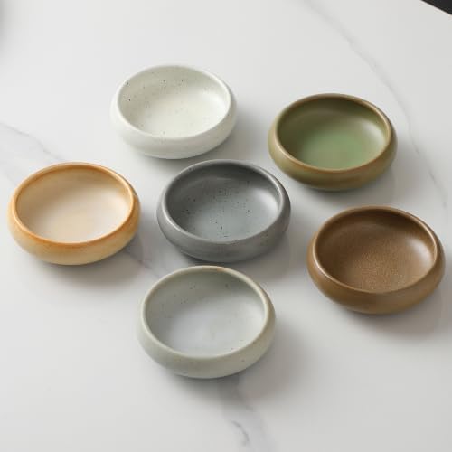 Ceramic Dipping Bowls Set of 6, 3 oz Sauce cups Bowls with Speckled