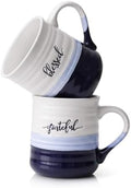DOWAN 20 oz Coffee Mugs, Large Mugs with Word Blessed Grateful