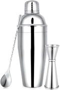 BARsics 24oz Stainless Steel Bar Cocktail Shaker, 1oz/2oz Jigger and