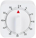 White Timer Clock Square 60-Minute Mechanical Kitchen Timer Wind up Visual by Galepromot