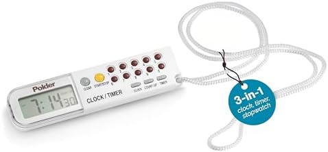 Polder Combination Clock, Timer and Stopwatch, White