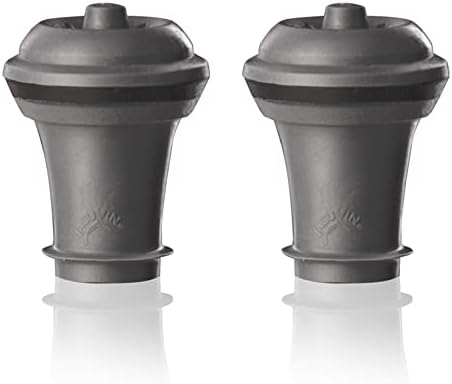 Vacu Vin Wine Saver Vacuum Stoppers - Set of 2 - Gray - for Wine