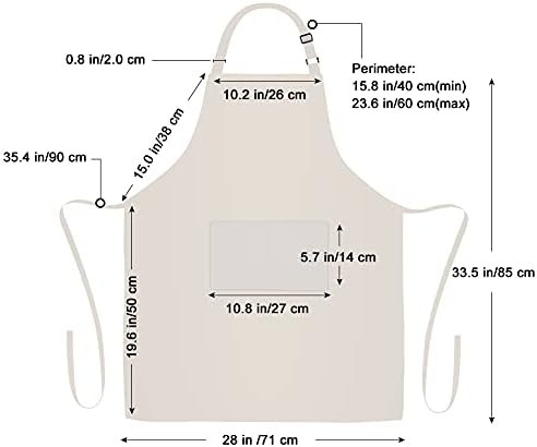Jubatus 2 Pack 100% Cotton Aprons with 2 Pockets Cooking Chef Kitchen