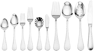 Wallace W4486510 Continental Hammered 65-Piece Stainless- Silver Steel