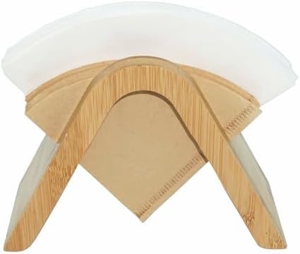 Bamboo Coffee Filter Holder - Storage Rack & Stand for 4 Filter Papers