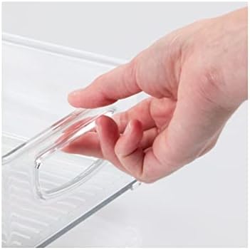 mDesign Kitchen Pantry Organizer Bins, 4 Pack, Clear