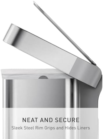 simplehuman Rectangular Step Can, 45L, Stainless Steel