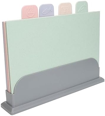 4pcs Color Coded Cutting Boards Set, Double Sided Plastic Chopping