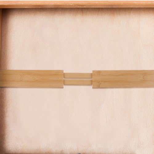 2pcs Adjustable Bamboo Drawer Divider for Kitchen Flatware