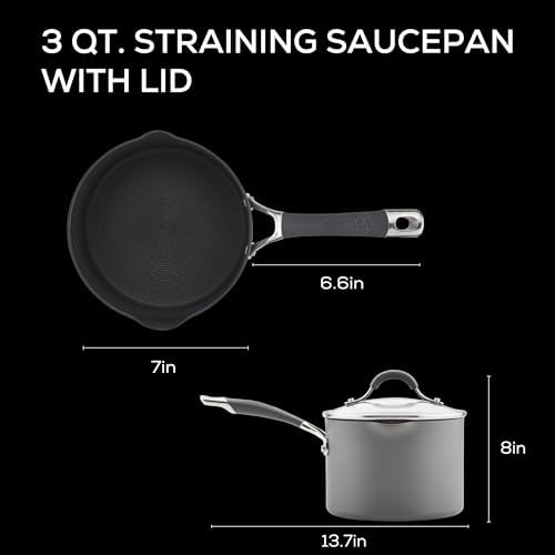 Circulon Radiance Hard-Anodized Nonstick Sauce Pan with Lid, 3-Quart