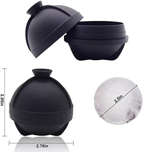 Silicone Ice Ball Molds for Whiskey,2.5-Inch Ice Sphere Molds,4 Pack
