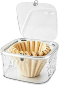 Clear Acrylic Coffee Pod Holder with Push-Button Lid, 1.9L/0.5 Gal