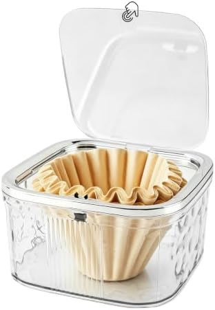 Clear Acrylic Coffee Pod Holder with Push-Button Lid, 1.9L/0.5 Gal