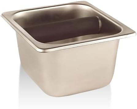 Rattleware Stainless Steel Espresso Knock Box with Bar, 6 x 5.5 x