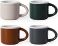 INGOFIN Ceramic Espresso Cups Set of 4, 2 oz Mini Espresso Mugs with