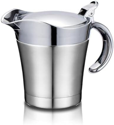 Stainless Steel Insulated Gravy Boat with Lid – 450ML/16OZ Double