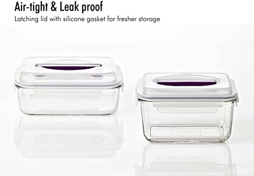 GLASSLOCK 61 Oz Glass Food Storage set of 2 – Large Capacity, Airtight