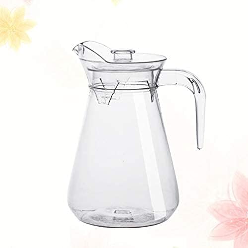 Water Carafe - Acrylic and Glass Pitcher with Lid and Spout for Hot or