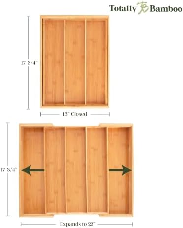 Totally Bamboo Expandable Drawer Organizer, 13 to 22 in