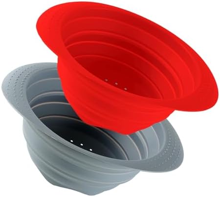 Collapsible Silicone Colander with Handle, 10.5-Inch Large Capacity