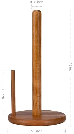 Acacia Wood Paper Towel Holder, Countertop, Natural Wood