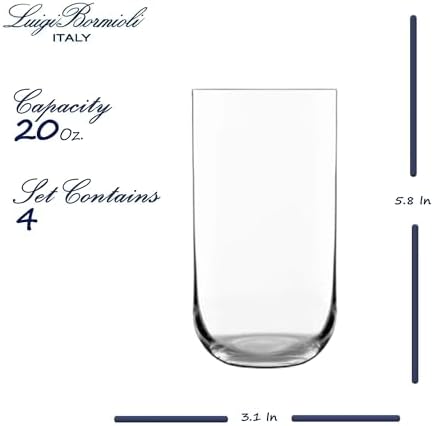Luigi Bormioli Sublime Highball Glasses, 20 Oz - Clear, Set of 4