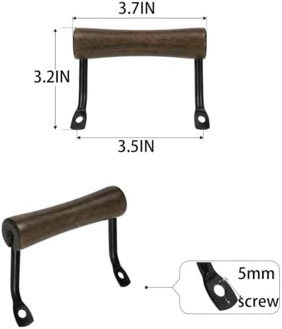 Serving Tray Handles, Wood and Metal Side Fixing Handles for