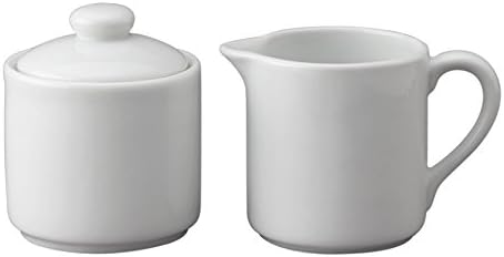 HIC Kitchen Contemporary Creamer And Sugar Bowl With Lid Set, Fine